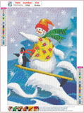 Full Diamond Painting kit - Christmas snowman and penguin