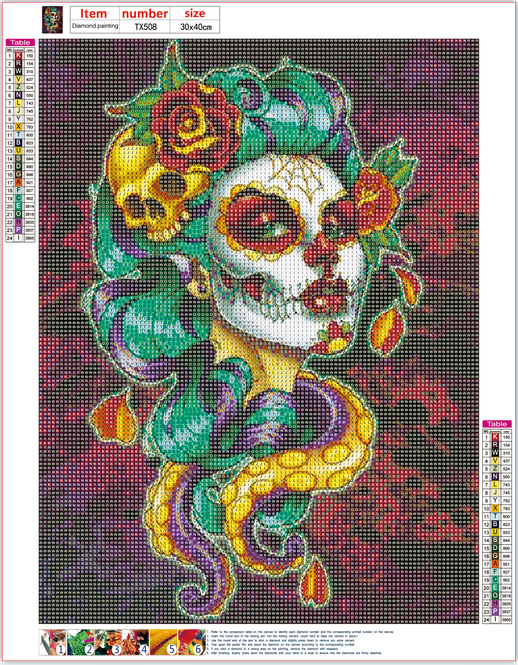 Full Diamond Painting kit - Cartoon Halloween lady