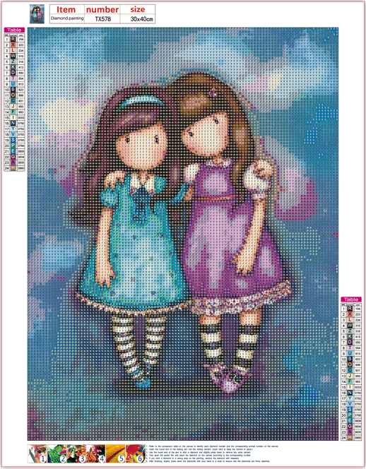 Full Diamond Painting kit - Gorjuss girl - We Walk Together