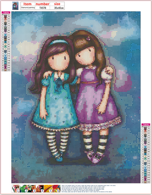 Full Diamond Painting kit - Gorjuss girl - We Walk Together