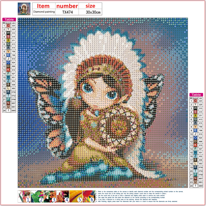 Full Diamond Painting kit - Retro pretty elf