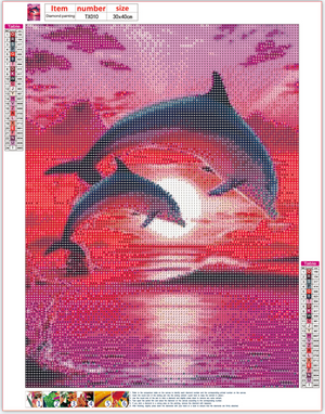 Full Diamond Painting kit - Dolphin jumping