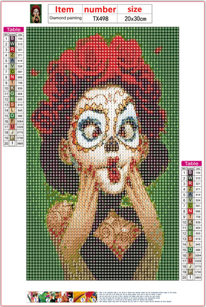 Full Diamond Painting kit - Halloween lady with rose
