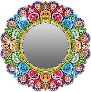 YukiArt Diamond Painting Mirror Kits, Diamond Art Makeup Mirror for Women and Kids