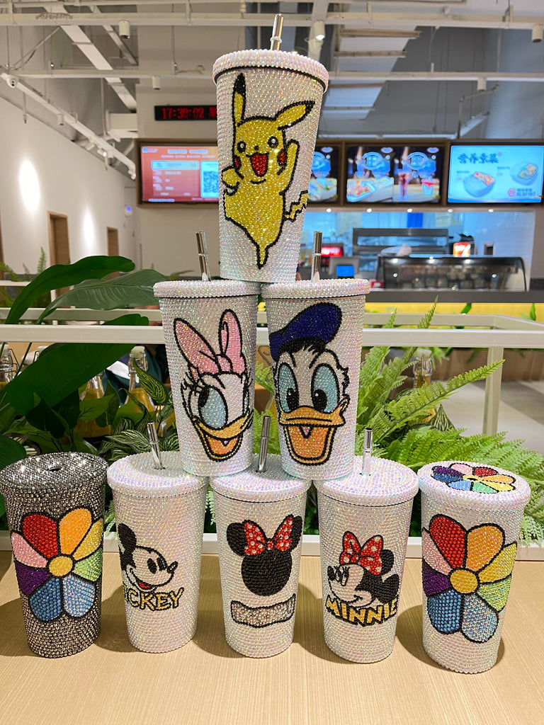 DIY Large capacity straw cup  (with glue tools)-Mickey head