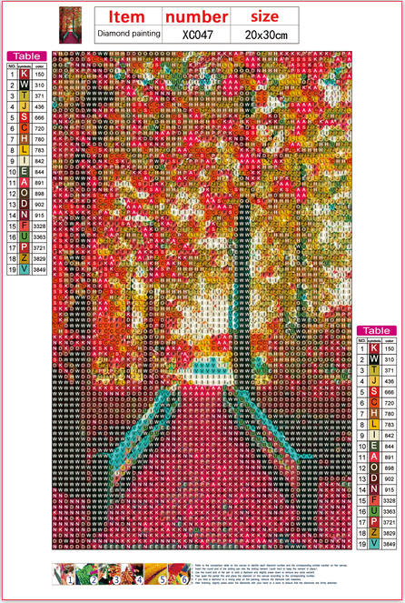 Full Diamond Painting kit - Red deep forest