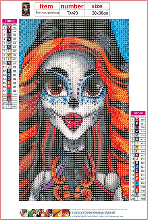 Full Diamond Painting kit - Cartoon Halloween girl