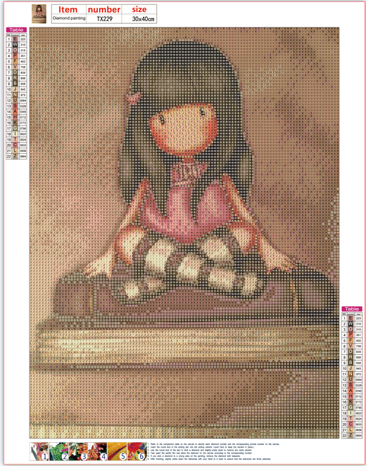 Full Diamond Painting kit - Gorjuss girl