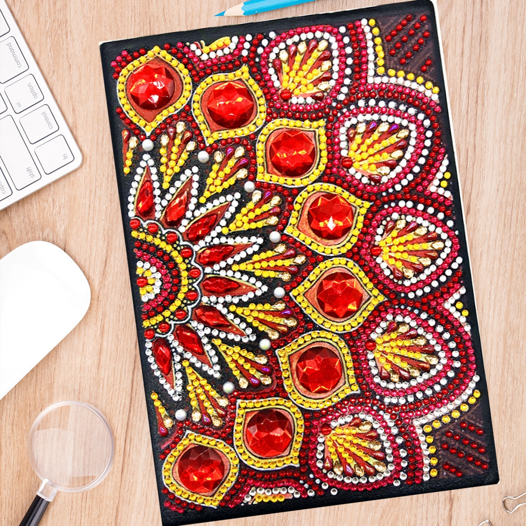 DIY Diamond Painting Notebook - Half mandala (No lines)