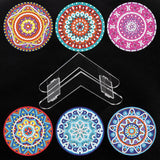 6 Pcs Diamond Painting Mandala Coasters with Holder