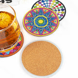 6 Pcs Diamond Painting Mandala Coasters with Holder