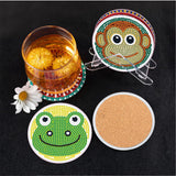 6 Pcs Animal Diamond Painting Coasters with Holder