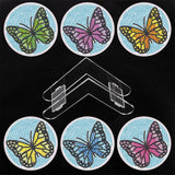 6 Pcs Butterfly Diamond Painting Coasters with Holder