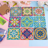 9 Pcs DIY Mandala Diamond Painting Coasters