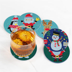 6 Pcs DIY Christmas Diamond Painting Coasters