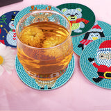 6 Pcs DIY Christmas Diamond Painting Coasters