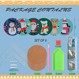 6 Pcs DIY Christmas Diamond Painting Coasters