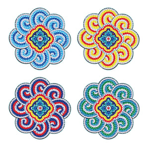 4 Pcs DIY Mandala Diamond Painting Coasters