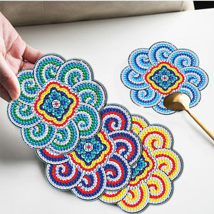 4 Pcs DIY Mandala Diamond Painting Coasters