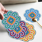 4 Pcs DIY Mandala Diamond Painting Coasters