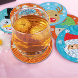 6 Pcs DIY Christmas Animal Diamond Painting Coasters