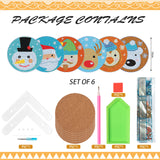 6 Pcs DIY Christmas Animal Diamond Painting Coasters