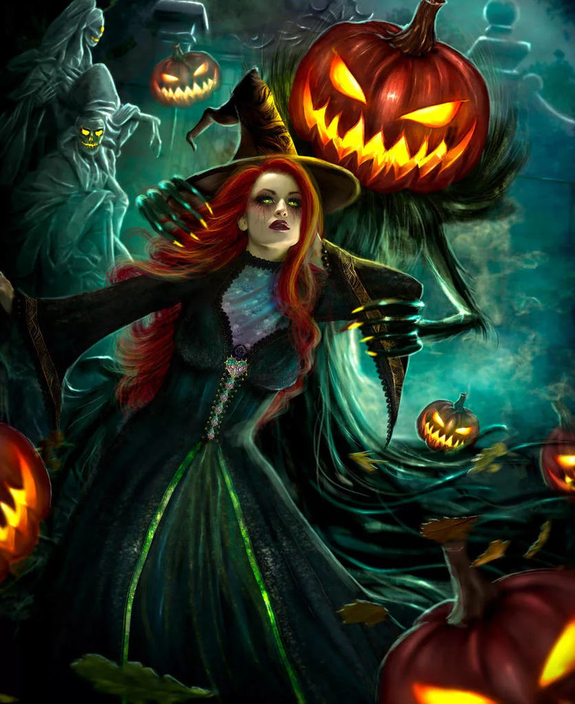 Full Diamond Painting kit - Pretty halloween woman