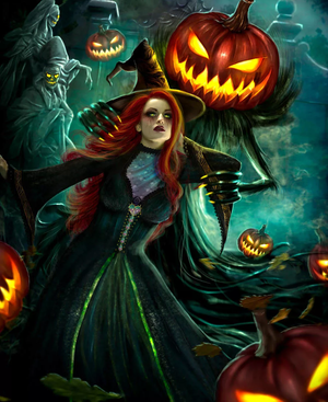 Full Diamond Painting kit - Pretty halloween woman
