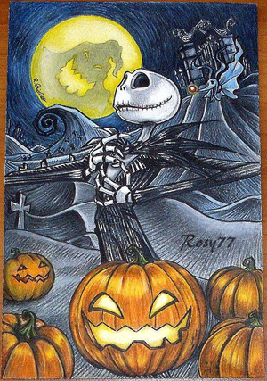 Full Diamond Painting kit - Happy Halloween Jack Skellington
