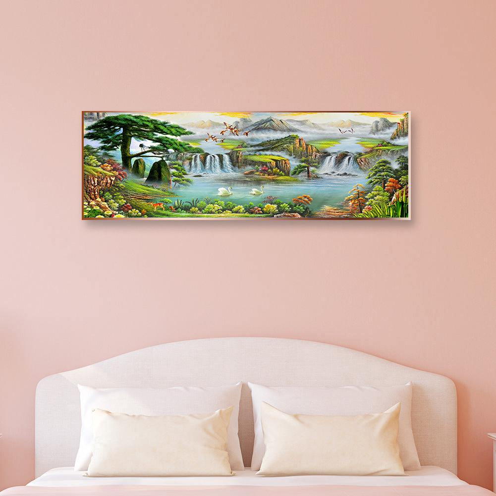 Full Large Diamond Painting kit - Beautiful mountain and lake landscape