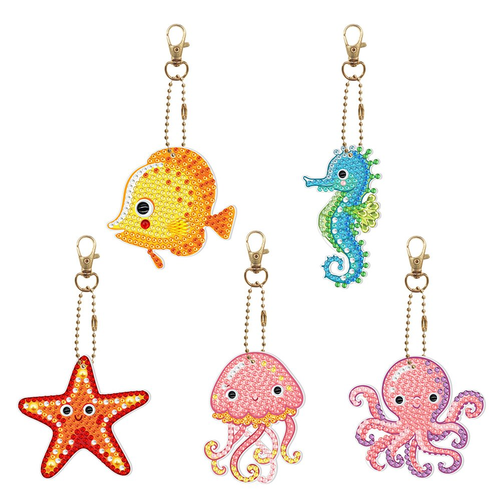 DIY Diamond Painting Keychain - Underwater animals