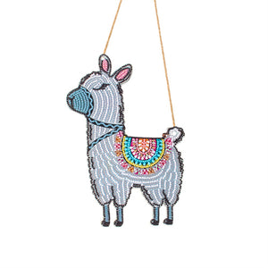 DIY Diamond painting pendant - Alpaca