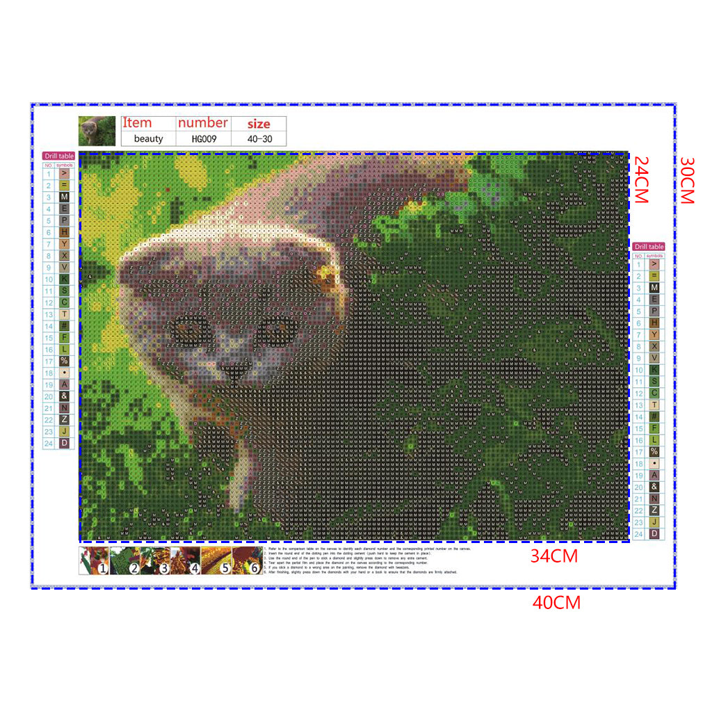 Full Diamond Painting kit - Cute Blue cat