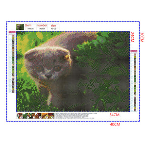Full Diamond Painting kit - Cute Blue cat