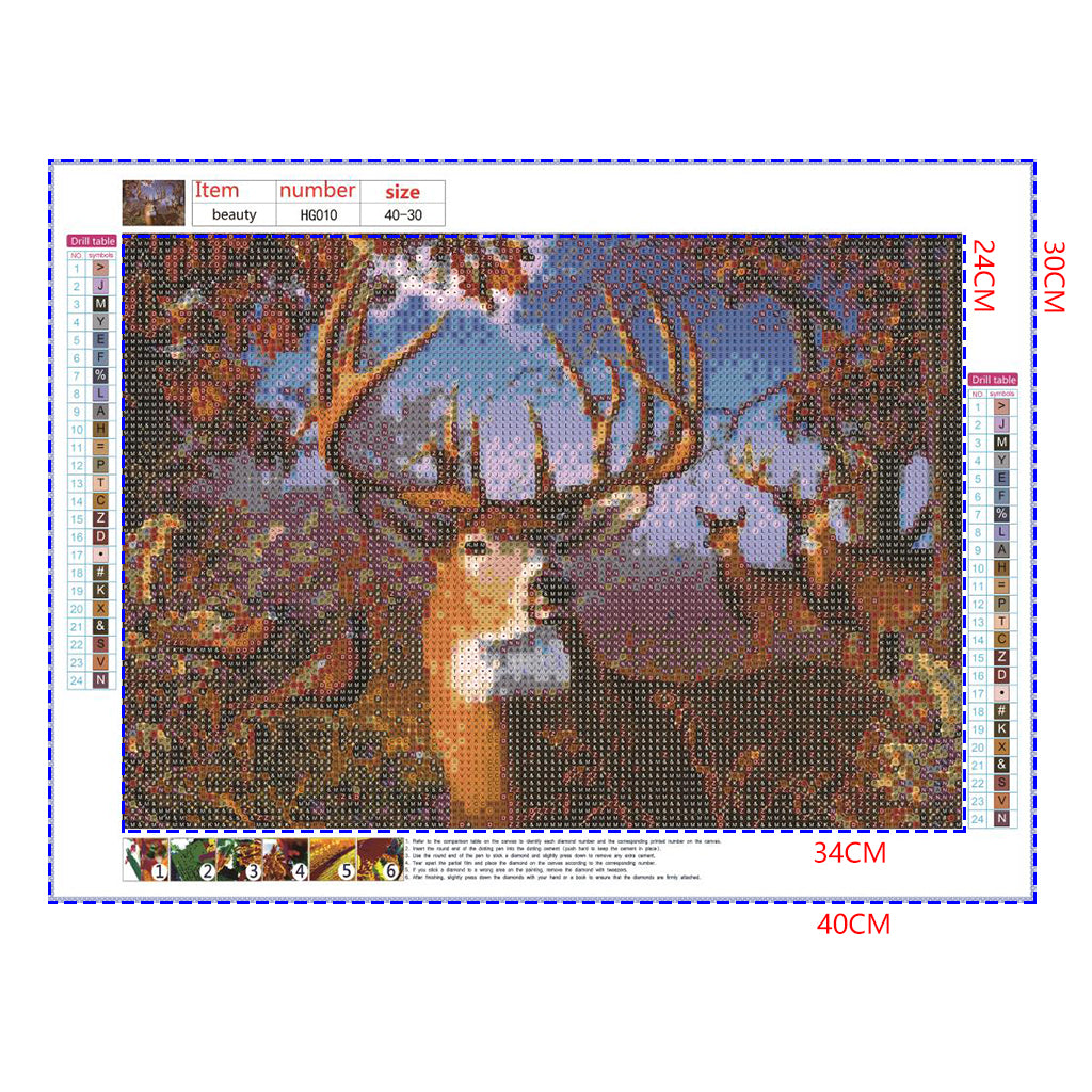 Full Diamond Painting kit - Deer in the jungle