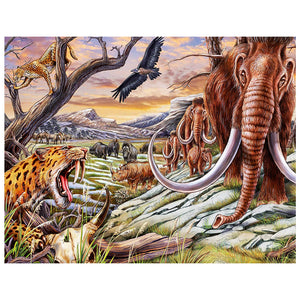 Full Diamond Painting kit - Cheetah, Mammoth, Rhino and Eagle