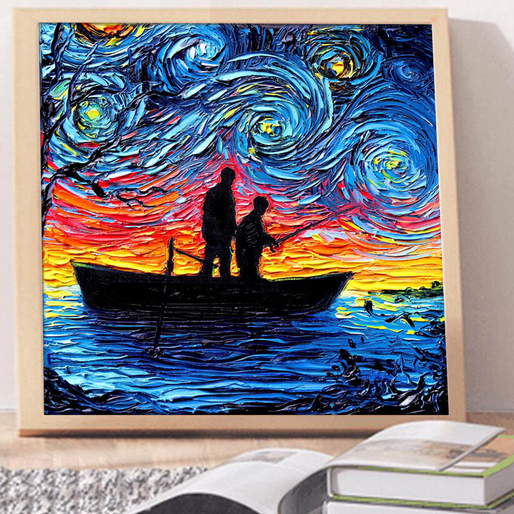 Full Diamond Painting kit - Fishing under the stars