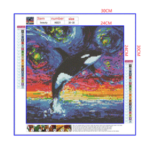 Full Diamond Painting kit - Killer Whale Jumping