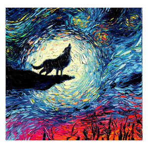 Full Diamond Painting kit - Roaring wolf