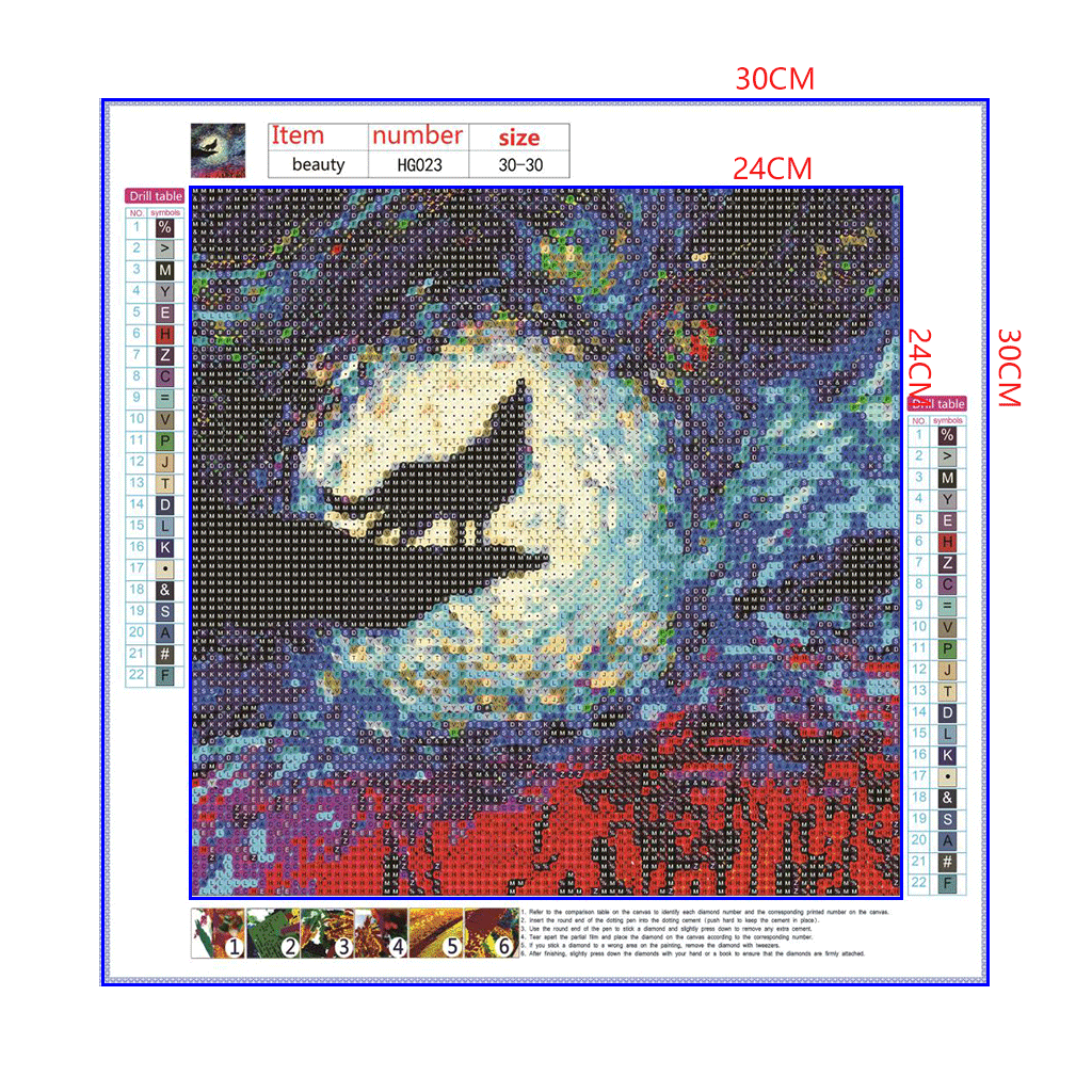 Full Diamond Painting kit - Roaring wolf