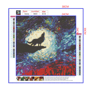 Full Diamond Painting kit - Roaring wolf