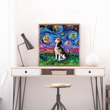 Full Diamond Painting kit - Basset Hound under the beautiful starry sky