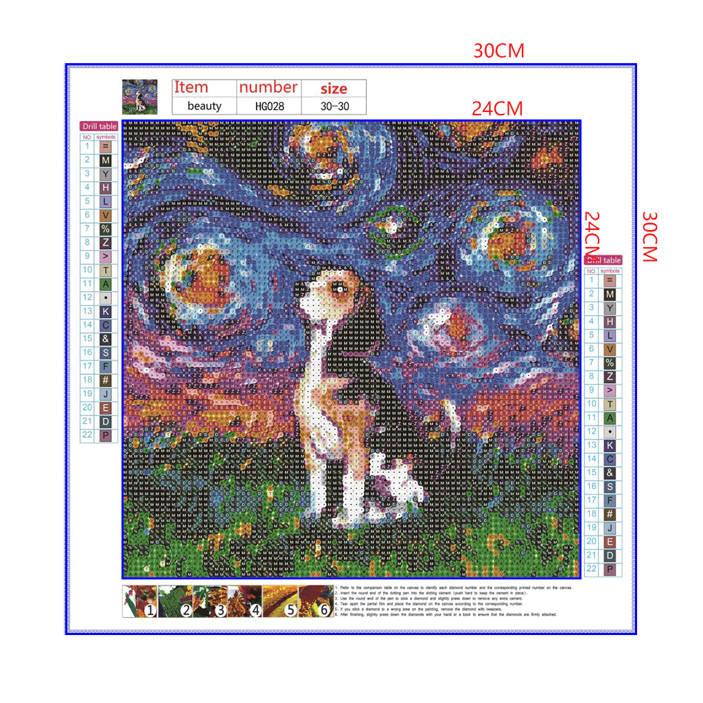 Full Diamond Painting kit - Basset Hound under the beautiful starry sky