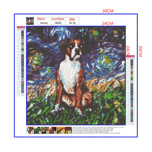 Full Diamond Painting kit - Saint Bernard under the beautiful starry sky