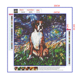 Full Diamond Painting kit - Saint Bernard under the beautiful starry sky