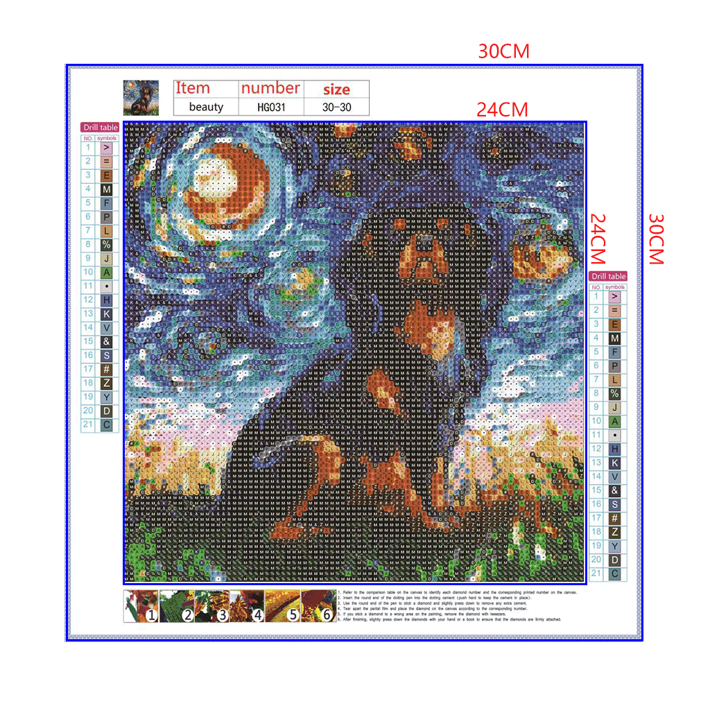 Full Diamond Painting kit - Bernese Mountain Dog under the beautiful starry sky