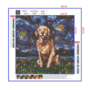 Full Diamond Painting kit - Labrador Retriever under the beautiful starry sky