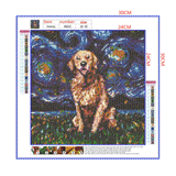 Full Diamond Painting kit - Labrador Retriever under the beautiful starry sky