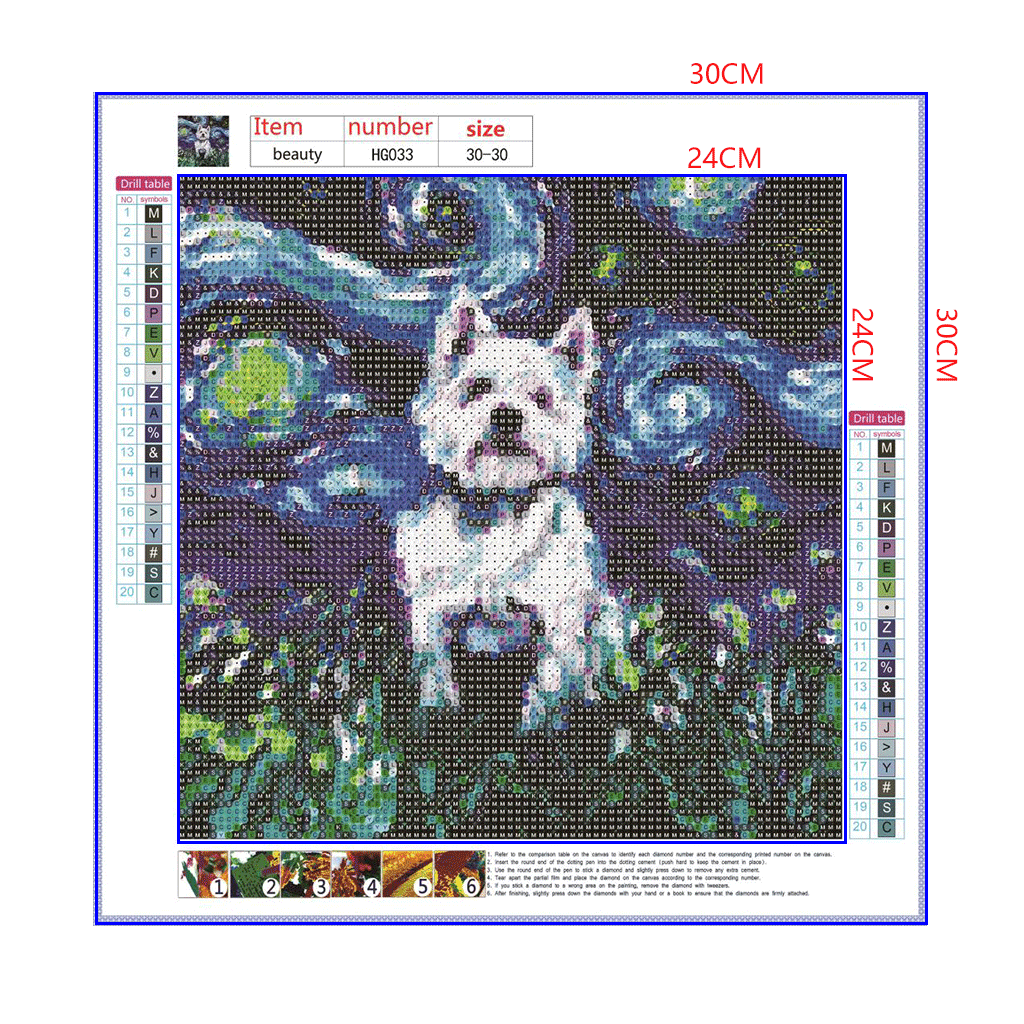 Full Diamond Painting kit - Parson Russell Terrier under the beautiful starry sky