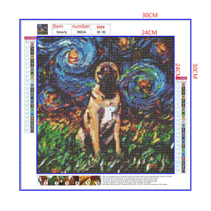 Full Diamond Painting kit - Dog kangal under the beautiful starry sky